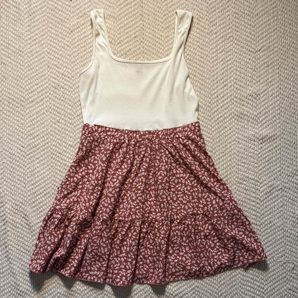 SHEIN White and Red Floral Dress